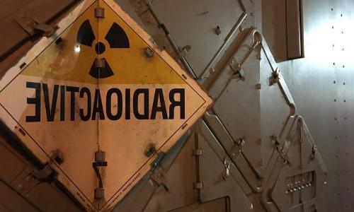 A sign that reads "radioactive."